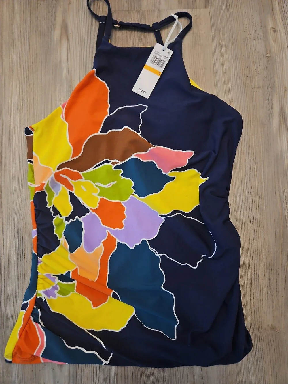 Anne Cole Colorful Floral Tankini Top NWT Size Small Adjustable Straps - Picture 2 of 7